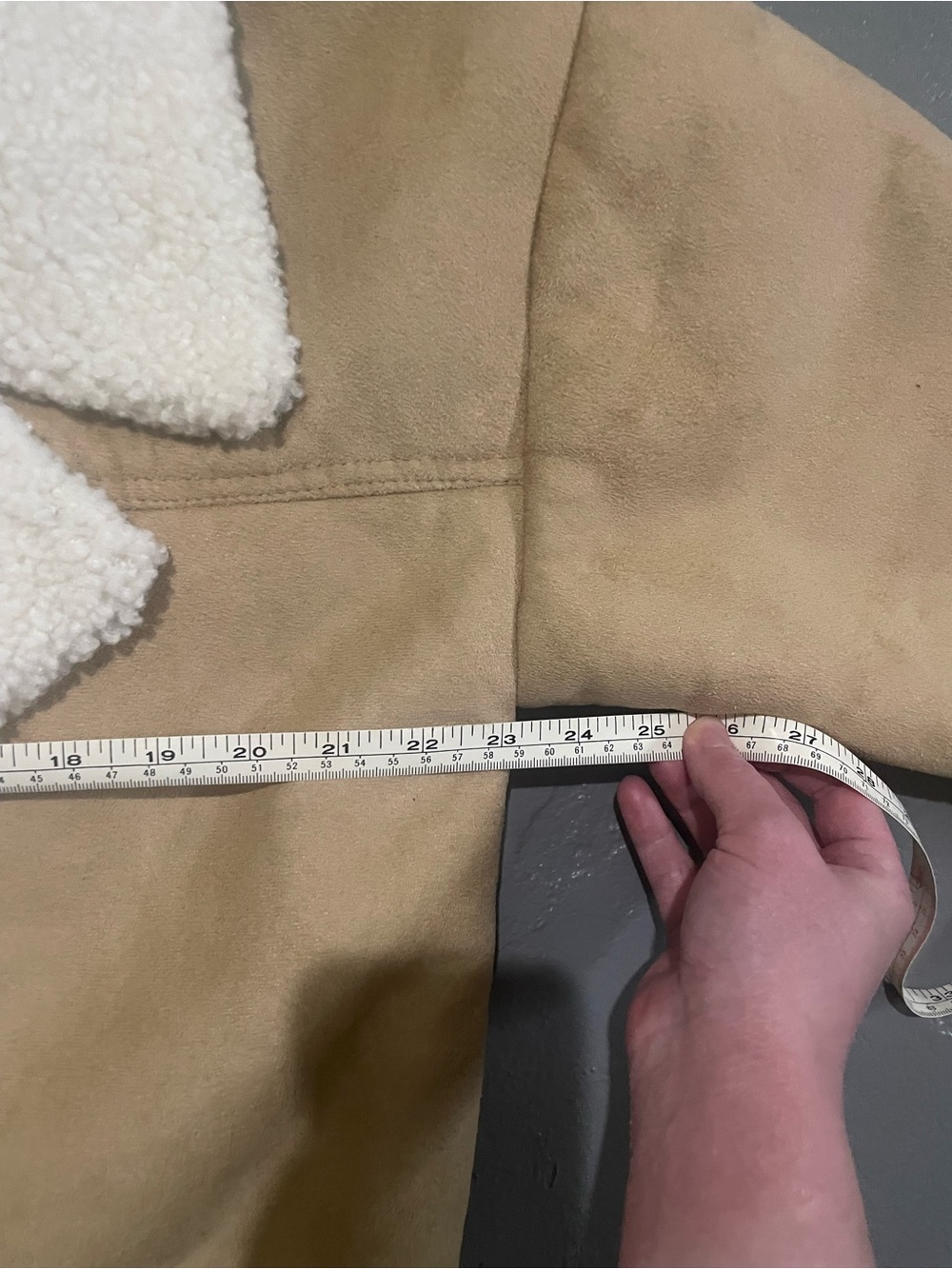 Free People Tan Teddy Coat with Cream Sherpa Trim - Picture 5 of 5